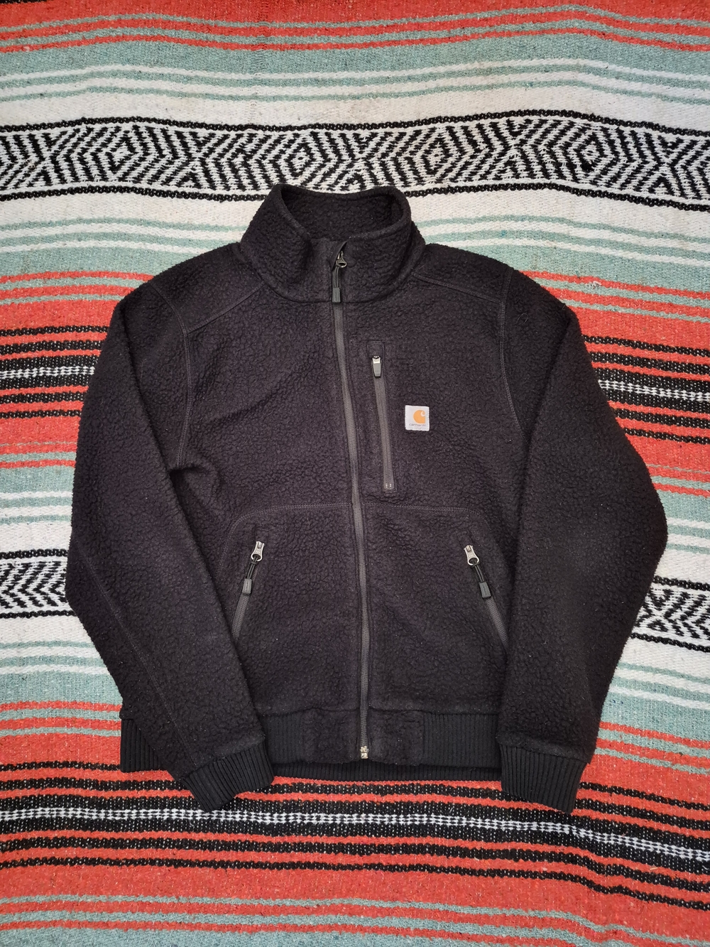 Carhartt Black Relaxed Fit Jacket - Sherpa Lined